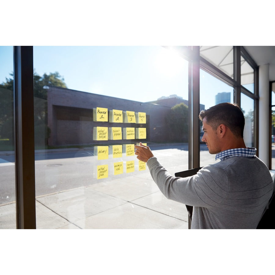 1080 - 3" Flag/Note Width x 3" Flag/Note Length - Square - 90 Sheets per Pad - Unruled - Canary Yellow - Paper - Self-adhesive, Repositionable - 1 Pack