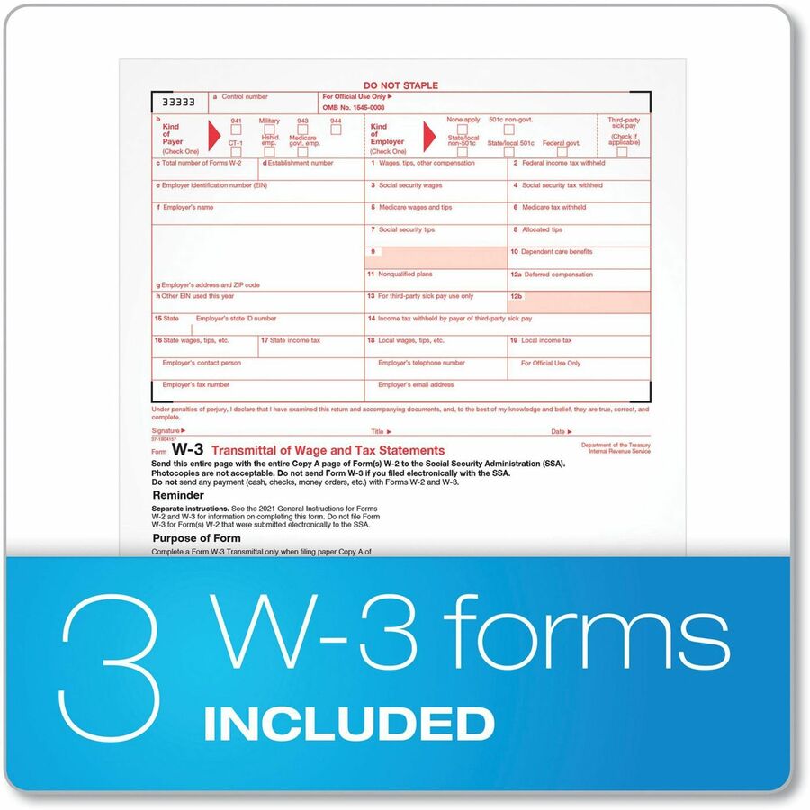 TOPS Carbonless Standard W-2 Tax Forms - 6 Part - Carbonless Copy - 5.50" x 8.50" Sheet Size - White Sheet(s) - 24 / Pack