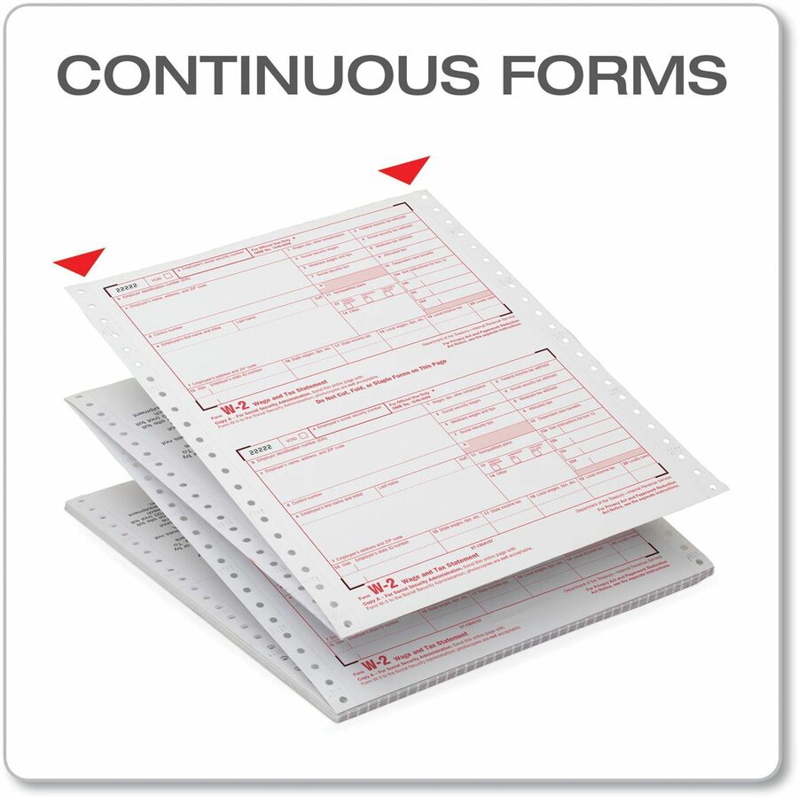 TOPS Carbonless Standard W-2 Tax Forms - 6 Part - Carbonless Copy - 5.50" x 8.50" Sheet Size - White Sheet(s) - 24 / Pack