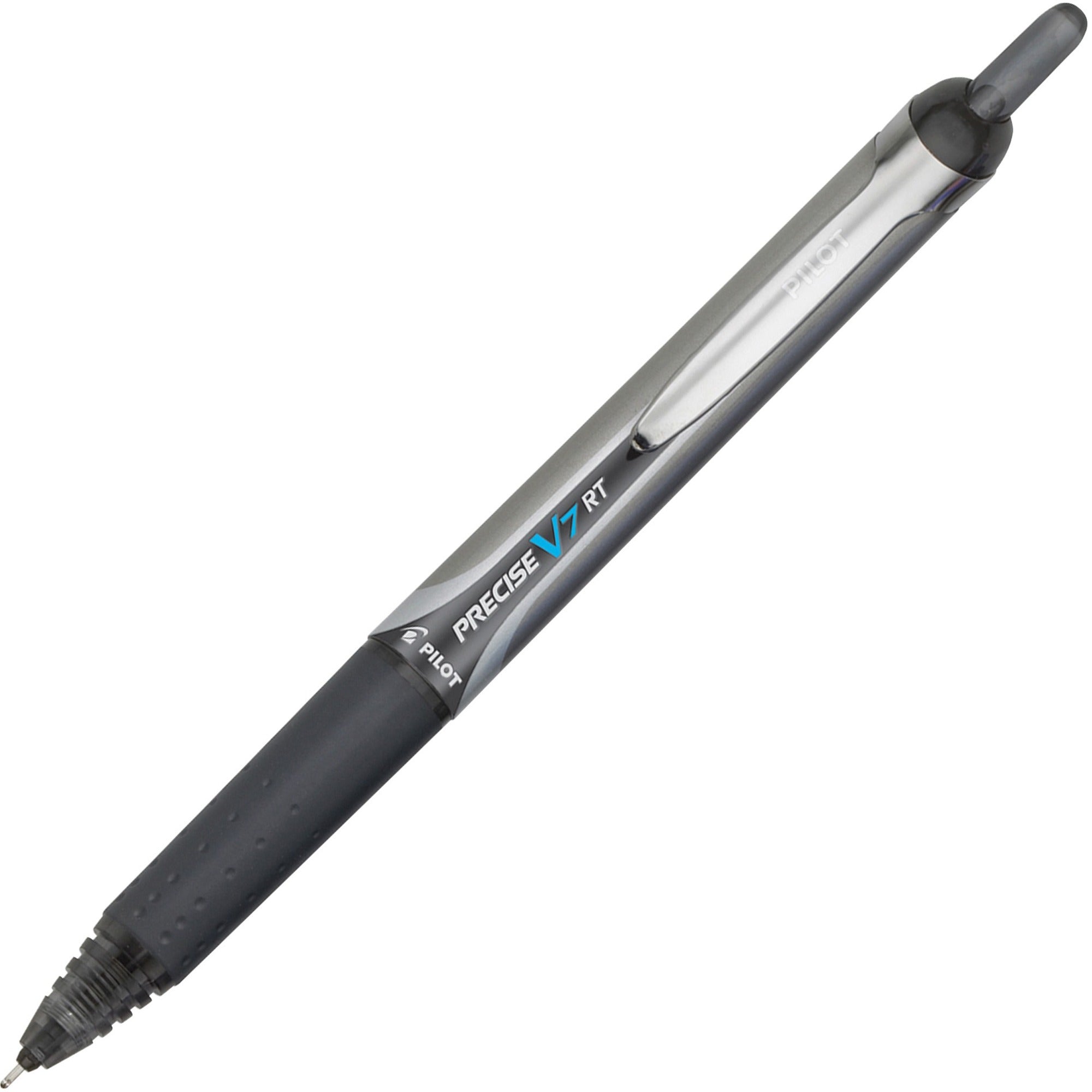Pilot RT Fine Premium Retractable Rolling Ball Pens - 0.7 mm Fine Pen Point - Refillable - Retractable - Black Ink - Water Based - Black Barrel - Writing - 1 Dozen