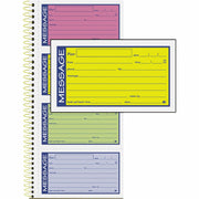 200 Sheet(s) - Spiral Bound - 2 Part - Carbonless Copy - 5.25" x 11" Form Size - Assorted Sheet(s) - 1 Each