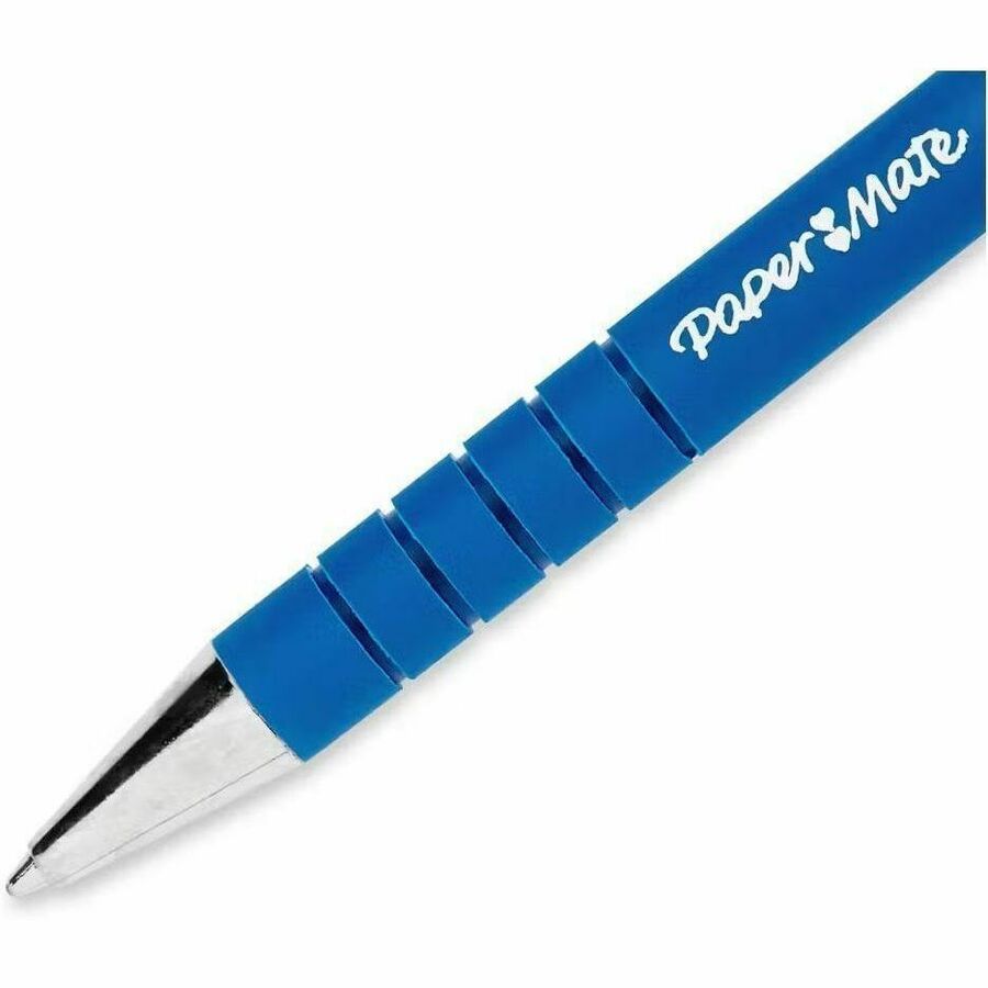 Paper Mate Flexgrip Ultra Retractable Pens - Medium Pen Point - Refillable - Retractable - Blue Ink - Rubber Barrel - 1 Dozen