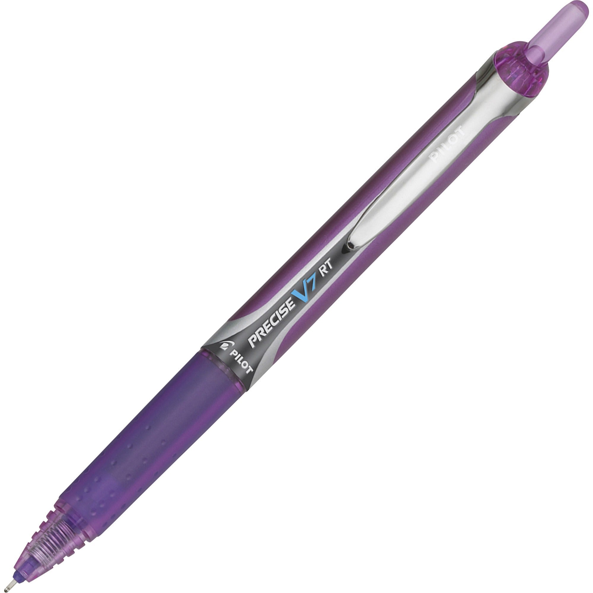 0.7 mm Fine Pen Point - Refillable - Retractable - Purple Ink - Water Based - Purple Barrel - 1 Each