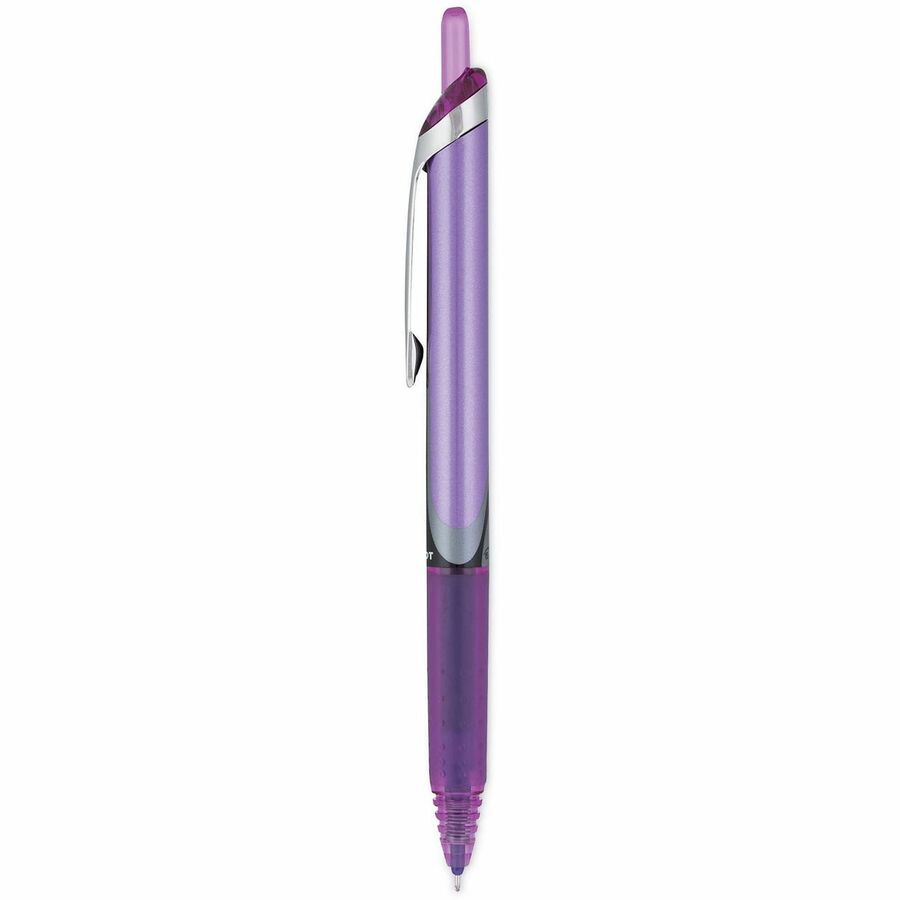 0.7 mm Fine Pen Point - Refillable - Retractable - Purple Ink - Water Based - Purple Barrel - 1 Each