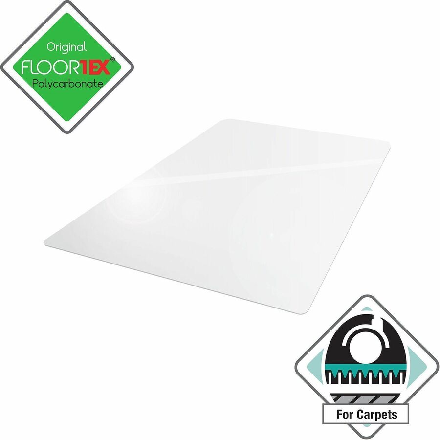 Floortex Polycarbonate Rectangular Chair Mat for Carpets up to 1/2" - 48" x 79"
