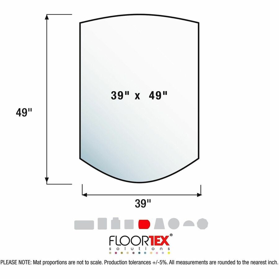 Floortex Polycarbonate Contoured Chair Mat for Carpets up to 1/2" - 39 x 49"