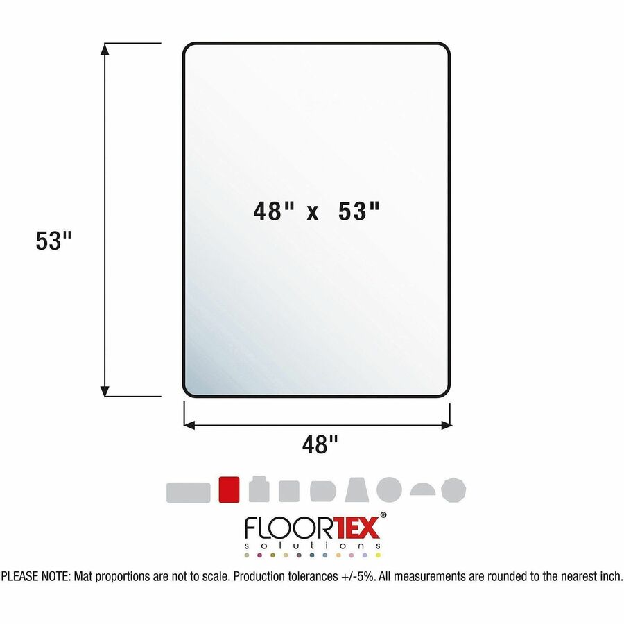 Home, Office, Carpeted Floor, Floor, Carpet - 53" Length x 48" Width x 0.085" Depth x 0.085" Thickness - Rectangular - Polycarbonate - Clear - 1 Each - TAA Compliant