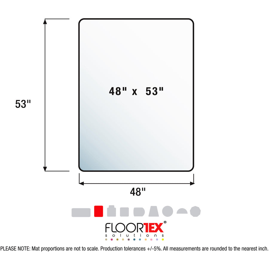 Home, Office, Hardwood Floor, Floor, Hard Floor - 53" Length x 48" Width x 0.075" Depth x 0.075" Thickness - Rectangular - Polycarbonate - Clear - 1 Each - TAA Compliant