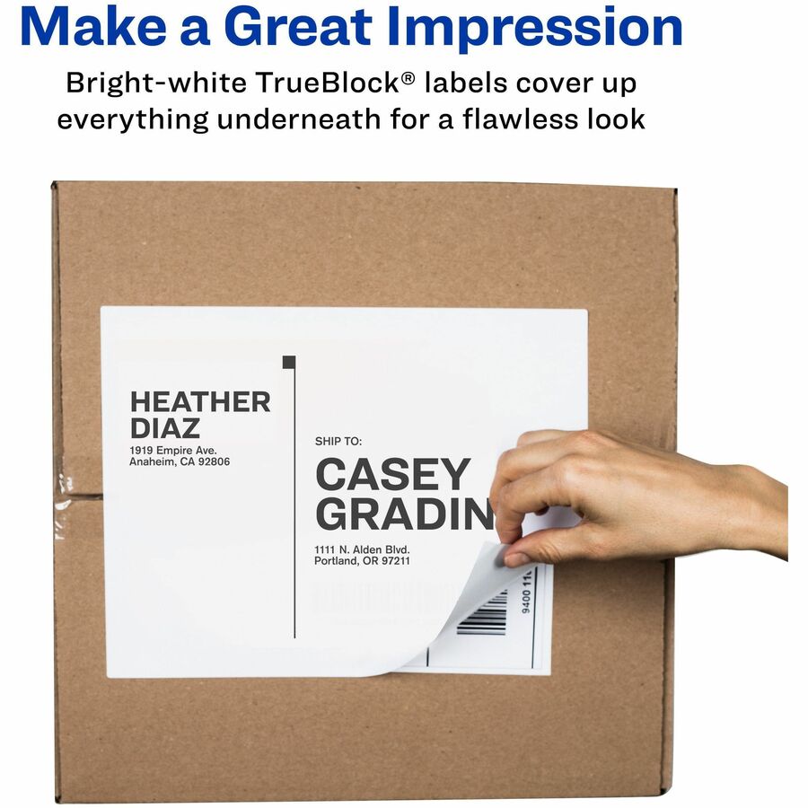 8 1/2" Width x 11" Length - Permanent Adhesive - Rectangle - Laser, Inkjet - White - Jam-free, Smudge-free - 1 / Sheet - 1 Pack