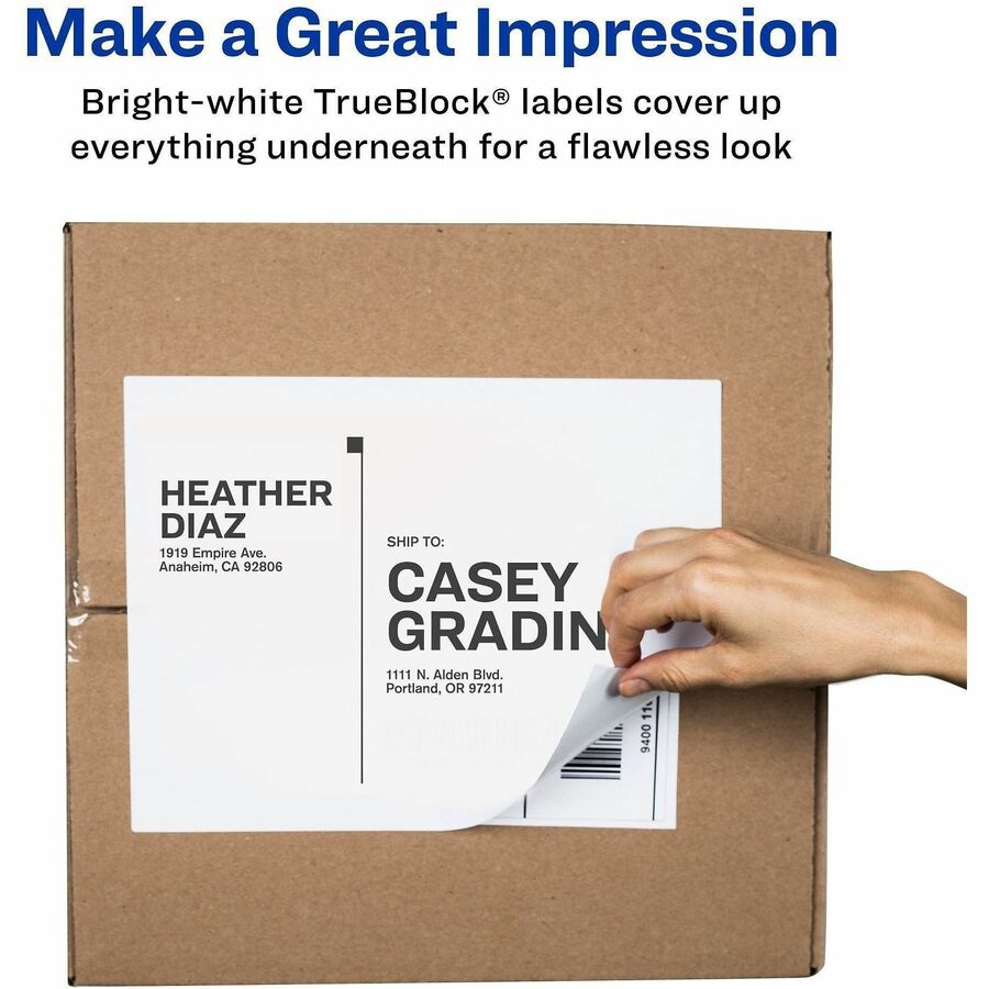 8 1/2" Width x 11" Length - Permanent Adhesive - Rectangle - Laser, Inkjet - White - Jam-free, Smudge-free - 1 / Sheet - 1 Pack