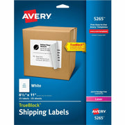 8 1/2" Width x 11" Length - Permanent Adhesive - Rectangle - Laser, Inkjet - White - Jam-free, Smudge-free - 1 / Sheet - 1 Pack