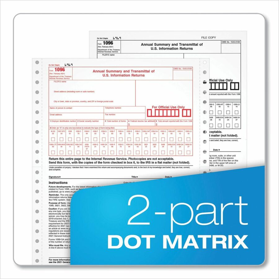 2 Part - Carbonless Copy - 8.50" x 11" Sheet Size - White - White Sheet(s) - 10 / Pack