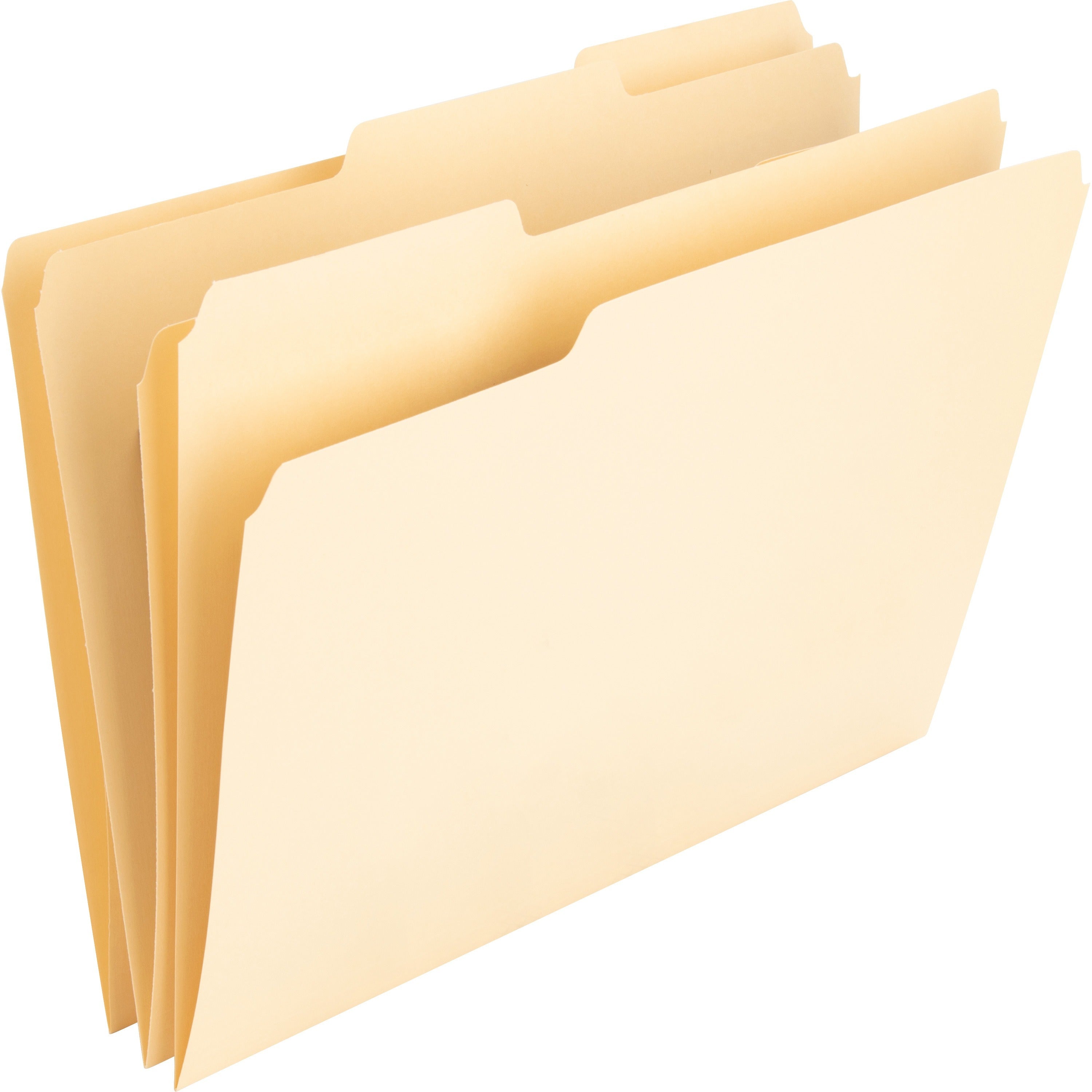 8 1/2" x 11" - 3/4" Expansion - Top Tab Location - Assorted Tab Position - 11 pt. - 1 Plys - Manila - Manila - 100% Recycled - 100 / Box
