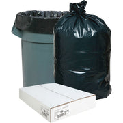 Nature Saver Black Low-density Recycled Can Liners - Medium Size - 33 gal Capacity - 39" Length x 33" Width x 1.25 mil (32 Micron) Thickness - Low Density - Black - Plastic - Cleaning Supplies - Recycled - 1 Carton