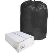 Nature Saver Black Low-density Recycled Can Liners - Extra Large Size - 60 gal Capacity - 58" Length x 38" Width x 1.25 mil (32 Micron) Thickness - Low Density - Black - Plastic - Cleaning Supplies - Recycled - 1 Carton