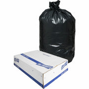 Genuine Joe Heavy-Duty Trash Can Liners - Medium Size - 30 gal Capacity - 36" Length x 30" Width x 1.50 mil (38 Micron) Thickness - Low Density - Black - 100/Box - 1 Carton