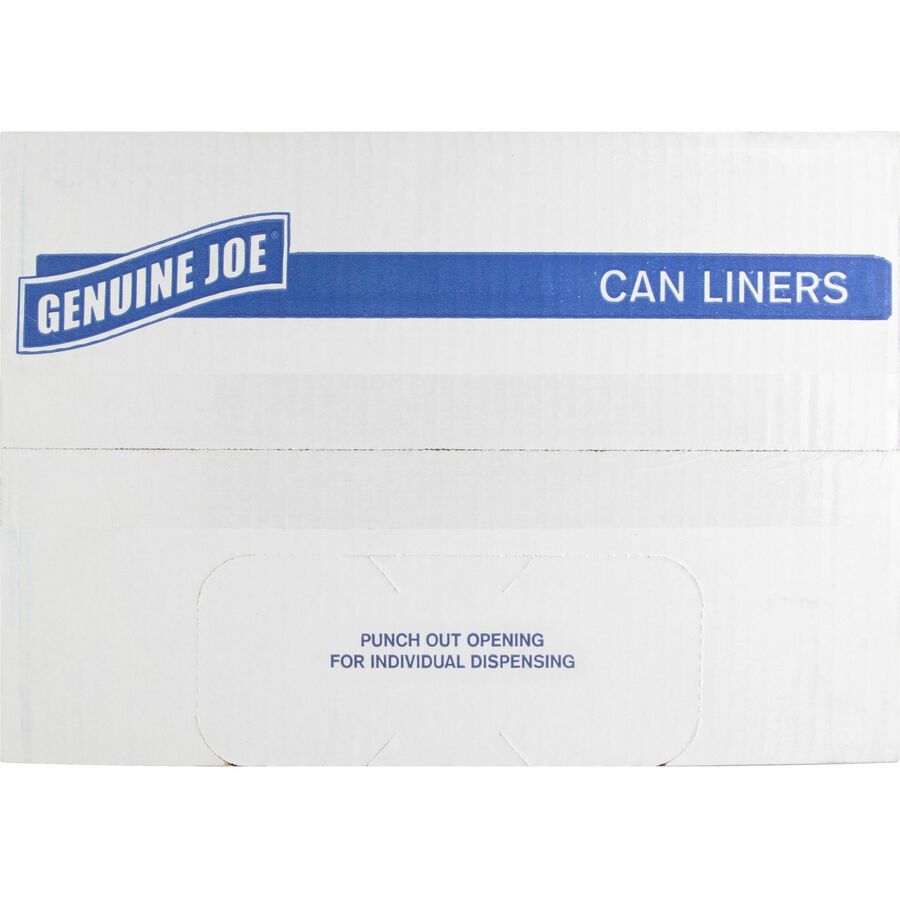 Genuine Joe Heavy-Duty Trash Can Liners - Large Size - 45 gal Capacity - 46" Length x 39" Width x 1.50 mil (38 Micron) Thickness - Low Density - Black - 50/Box - 1 Carton