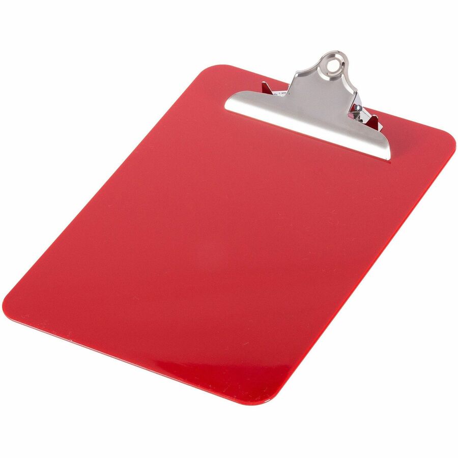 Nature Saver Recycled Plastic Clipboards - 1" Clip Capacity - 8 1/2" x 12" Sheet Size - Heavy Duty - Plastic - Red - 1 Each