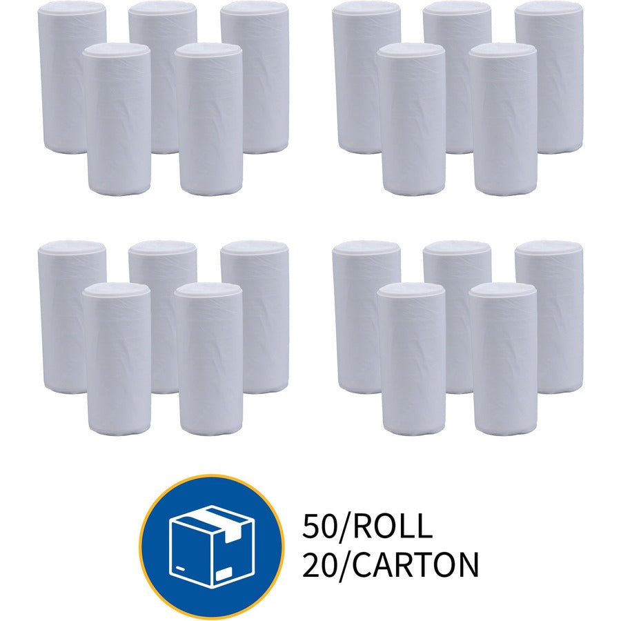 Genuine Joe High-Density Can Liners - Small Size - 16 gal Capacity - 32" Length x 24" Width x 0.31 mil (8 Micron) Thickness - High Density - Clear - Resin - Office Waste, Industrial Trash - 50/Roll - 20 / Carton