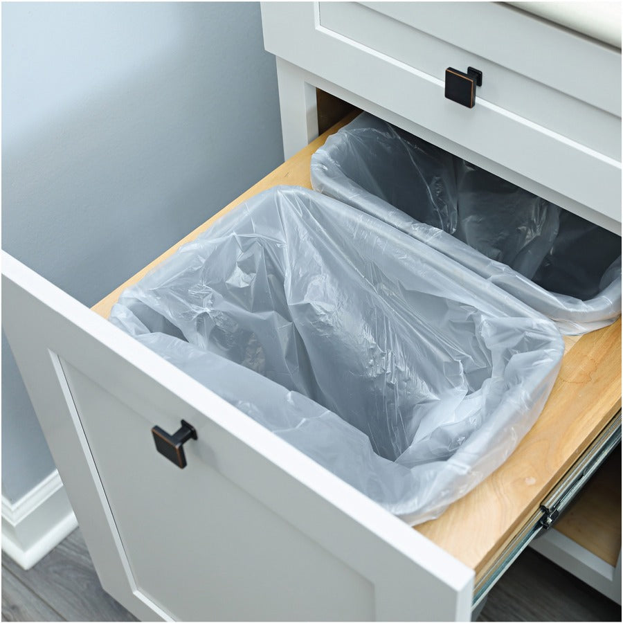 Genuine Joe High-Density Can Liners - Small Size - 16 gal Capacity - 32" Length x 24" Width x 0.31 mil (8 Micron) Thickness - High Density - Clear - Resin - Office Waste, Industrial Trash - 50/Roll - 20 / Carton