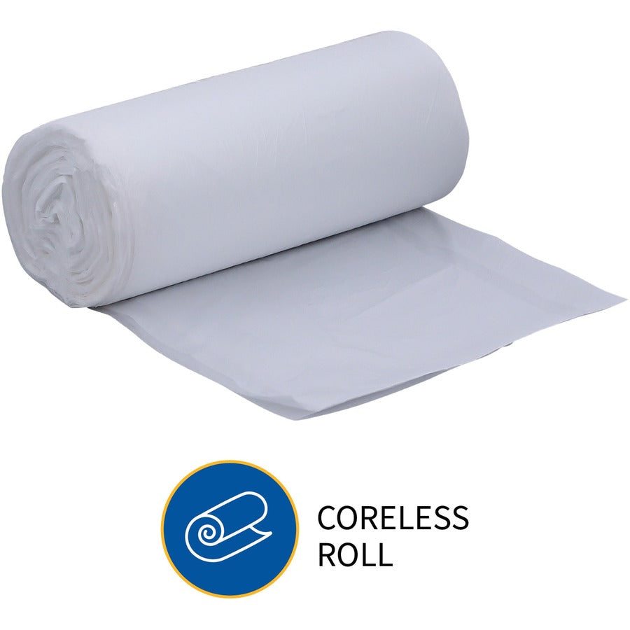 Genuine Joe High-Density Can Liners - Small Size - 16 gal Capacity - 32" Length x 24" Width x 0.31 mil (8 Micron) Thickness - High Density - Clear - Resin - Office Waste, Industrial Trash - 50/Roll - 20 / Carton