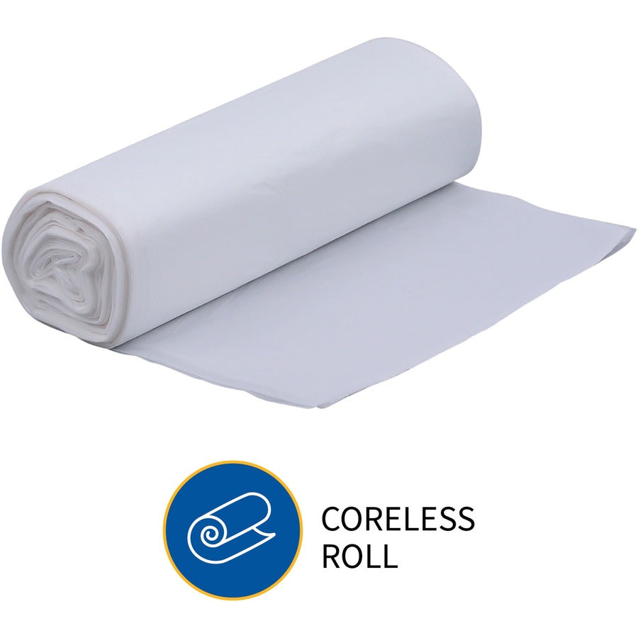 Genuine Joe High-Density Can Liners - Medium Size - 33 gal Capacity - 40" Length x 33" Width x 0.43 mil (11 Micron) Thickness - High Density - Clear - Resin - Office Waste, Industrial Trash - 25/Roll - 20 / Carton