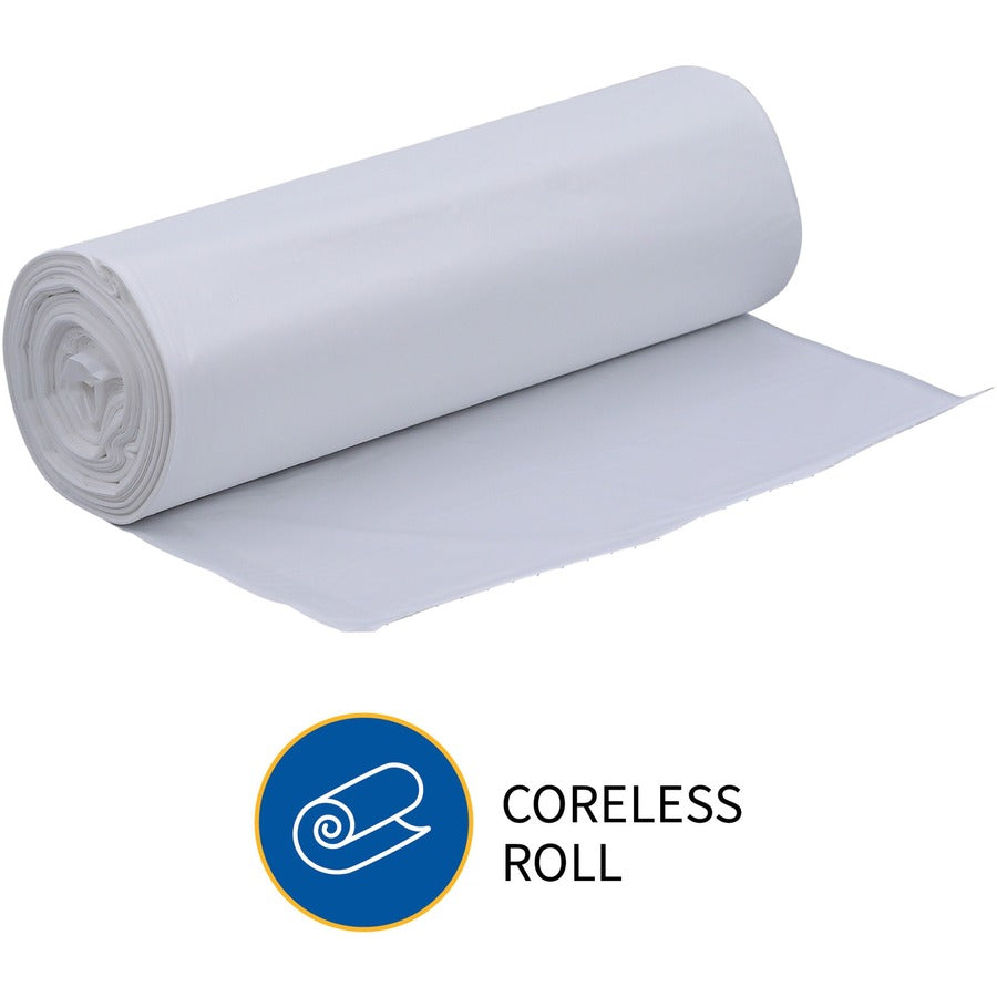 Genuine Joe High-density Can Liners - Large Size - 45 gal Capacity - 48" Length x 40" Width x 0.63 mil (16 Micron) Thickness - High Density - Clear - Resin - Office Waste, Industrial Trash - 25/Roll - 10 / Carton