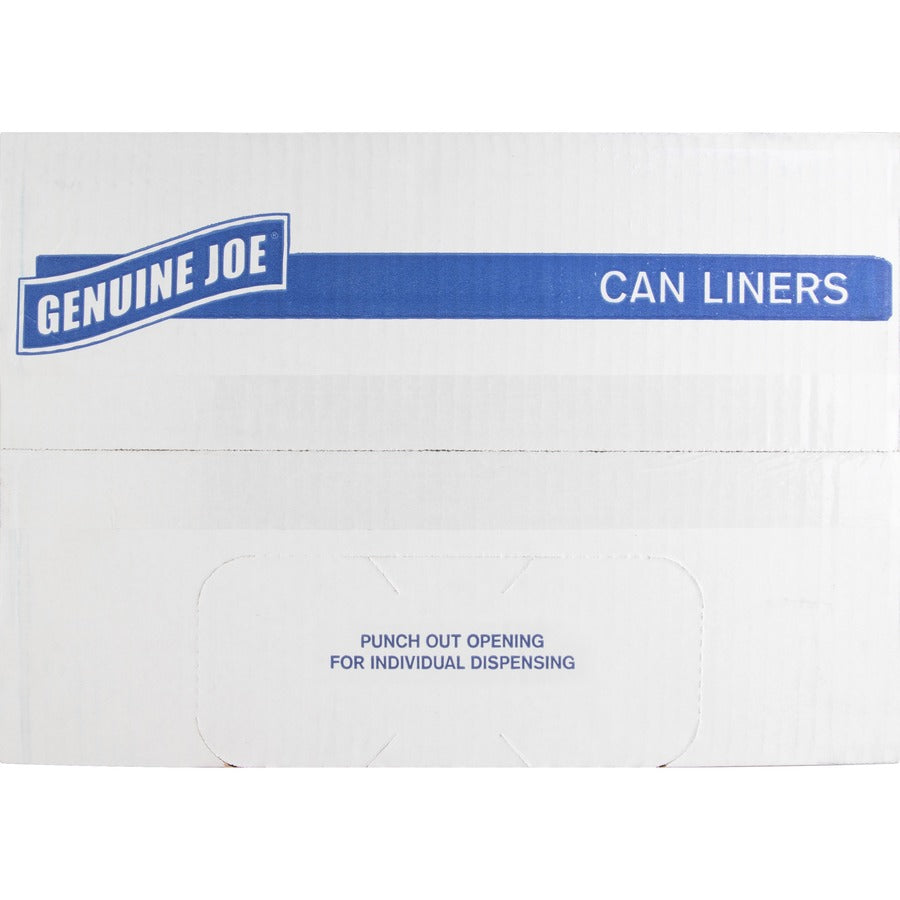 Genuine Joe Linear Low Density Can Liners - Extra Large Size - 60 gal Capacity - 58" Length x 38" Width x 0.80 mil (20 Micron) Thickness - Low Density - Brown, Black - 100 / Carton