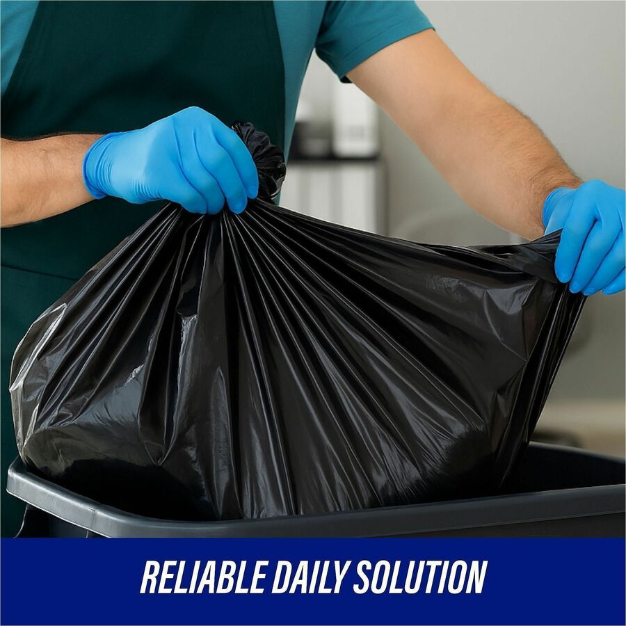 Genuine Joe Linear Low Density Can Liners - Extra Large Size - 60 gal Capacity - 58" Length x 38" Width x 0.80 mil (20 Micron) Thickness - Low Density - Brown, Black - 100 / Carton