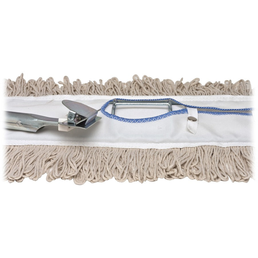 Genuine Joe Clip-On 36" Dust Mop Frame - 360&deg; Swivel, Rust Resistant, Chrome Plated, Reinforced - Chrome - Steel - 1 Each