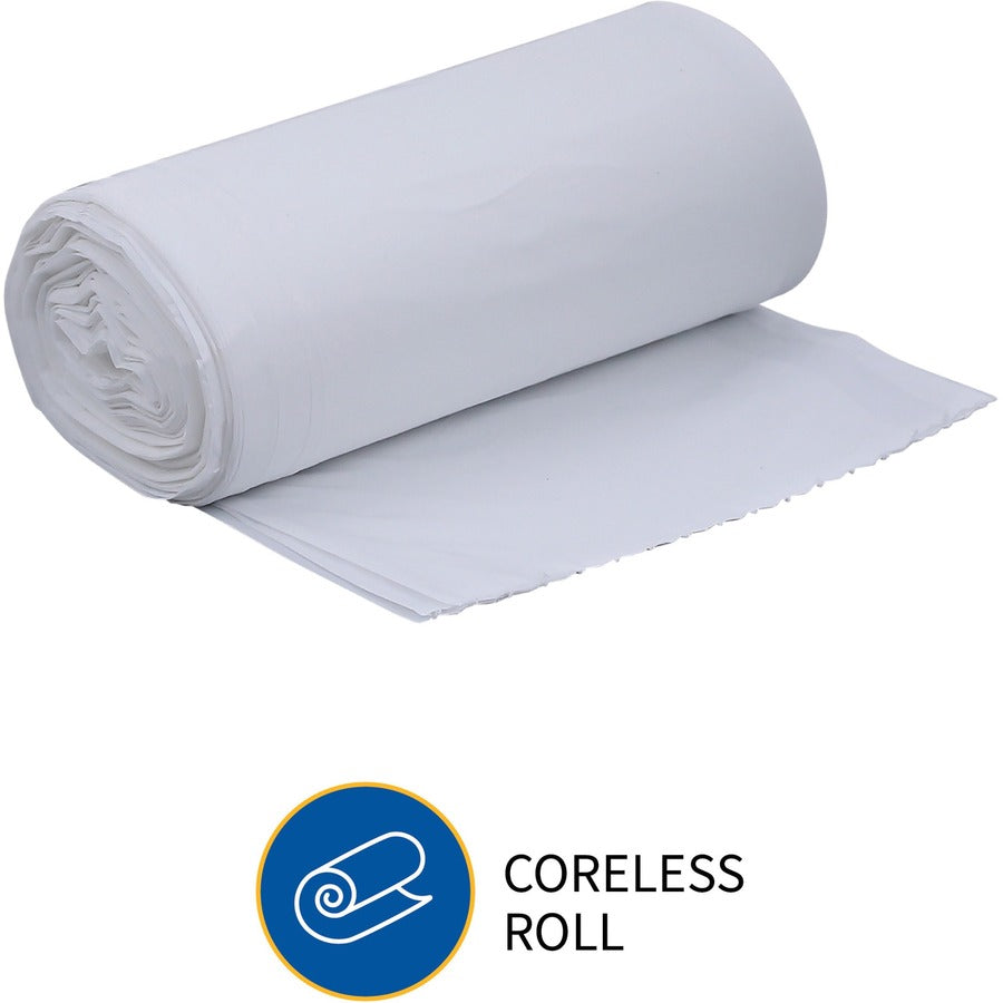 Small Size - 13 gal Capacity - 31" Length x 24" Width x 0.85 mil (22 Micron) Thickness - Low Density - White - Kitchen - Recycled - 150/Box - 1 Carton