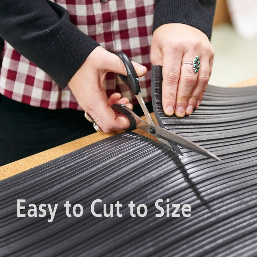 Genuine Joe Air Step Anti-Fatigue Mat - Warehouse - 60" Length x 36" Width x 0.375" Thickness - Vinyl, Vinyl Foam - Black - 1 Each