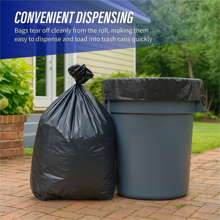 Genuine Joe Maximum Strength Trash Can Liner - Extra Large Size - 60 gal Capacity - 56" Length x 39" Width x 1.55 mil (39 Micron) Thickness - Low Density - Silver - Plastic Resin - Food Waste, Office Waste, Can, Debris - Recycled - 50 / Carton