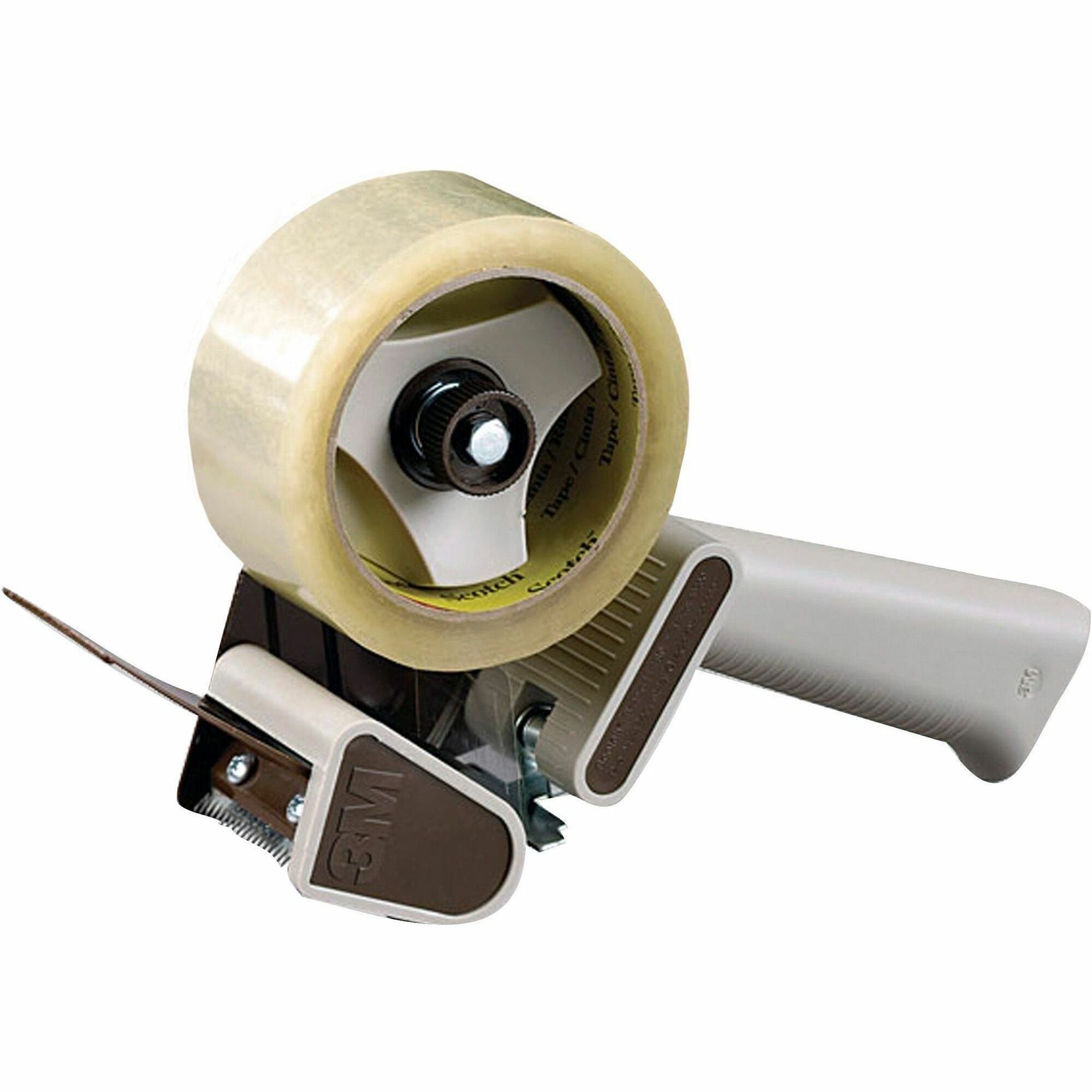 Holds Total 1 Tape(s) - 3" Core - Refillable - Adjustable Braking Mechanism, Non-retractable Blade - Gray - 1 Each