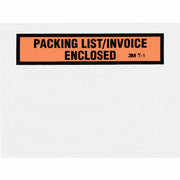 Packing List - 4 1/2" Width x 5 1/2" Length - Self-sealing - Clear - Polyethylene - 1000 / Box