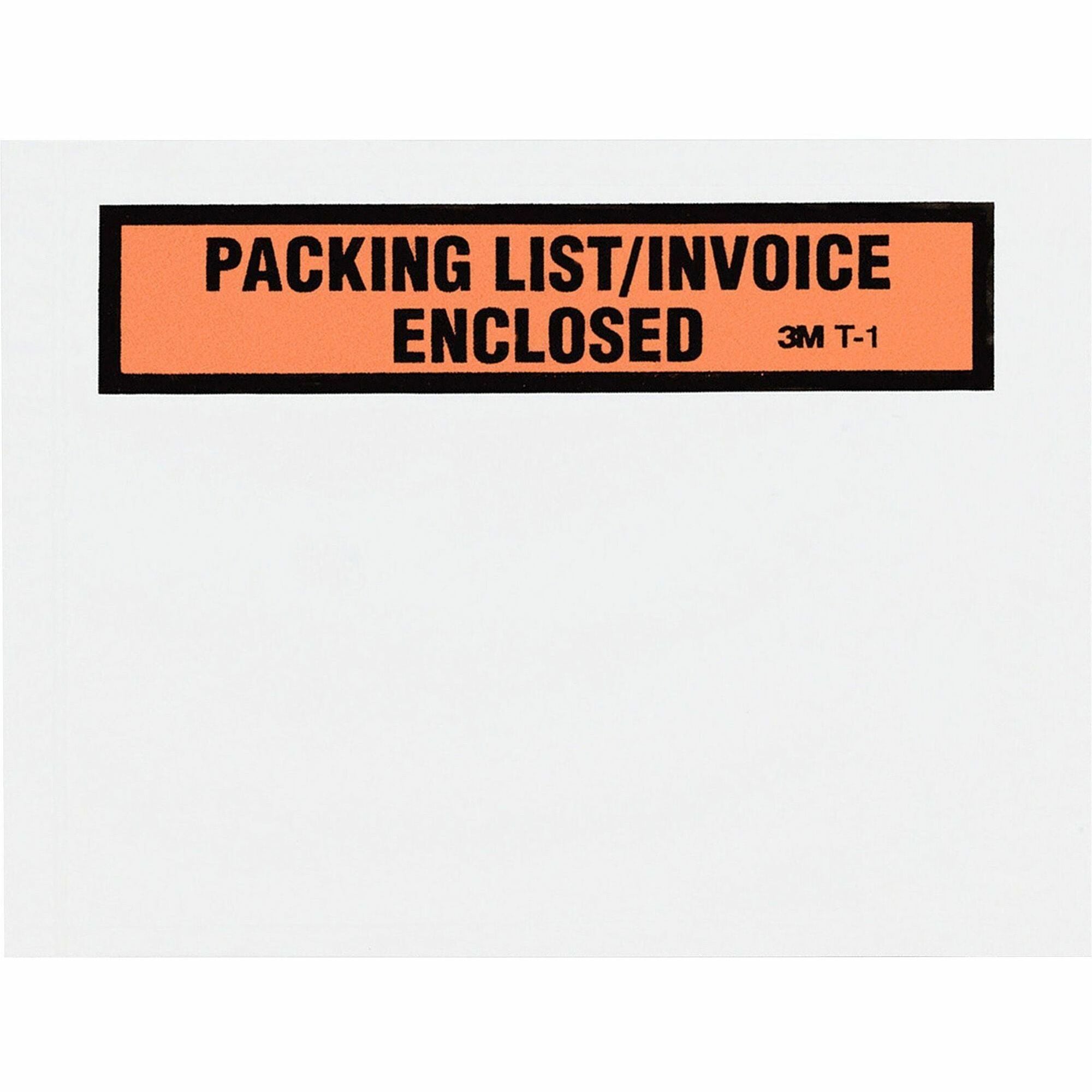 Packing List - 4 1/2" Width x 5 1/2" Length - Self-sealing - Clear - Polyethylene - 1000 / Box