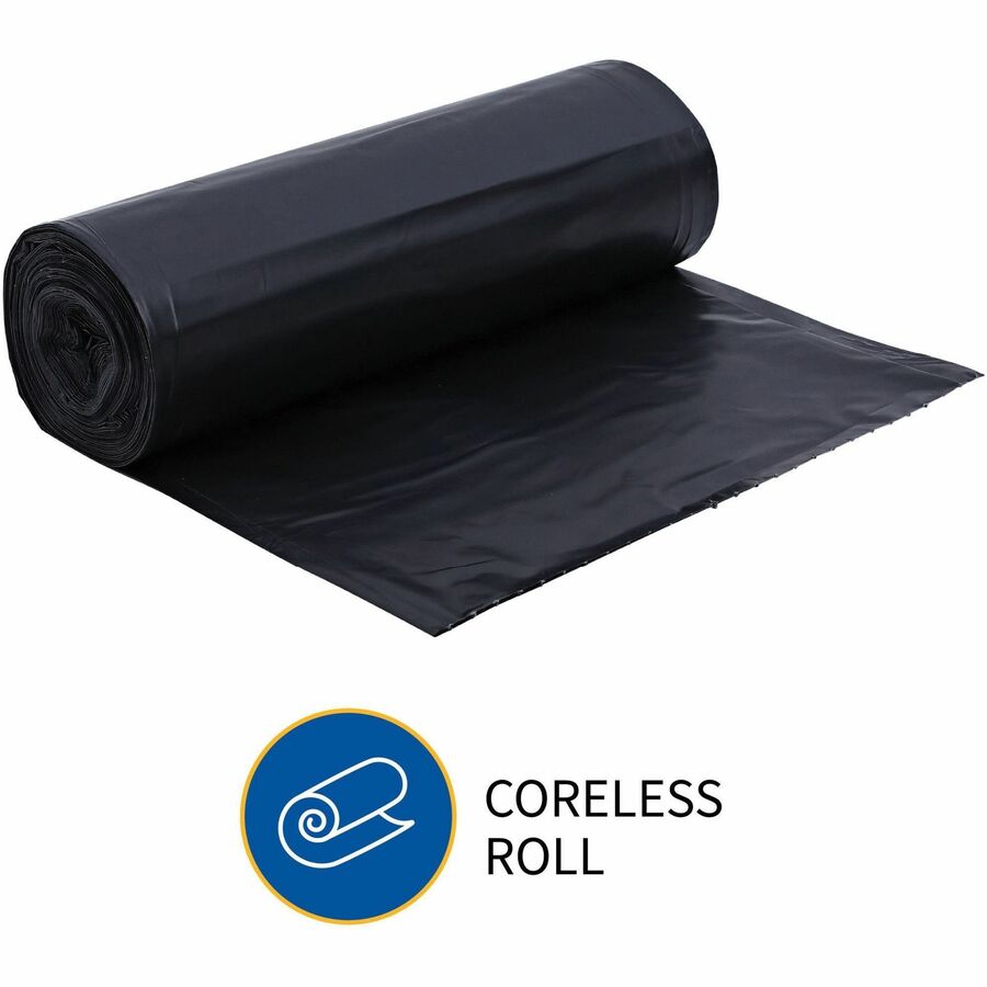 Genuine Joe Heavy-Duty Trash Can Liners - 60 gal Capacity - 56" Length x 39" Width x 1.50 mil (38 Micron) Thickness - Low Density - Black - Plastic Resin - Debris, Can, Waste - 50/Box - 1 Carton