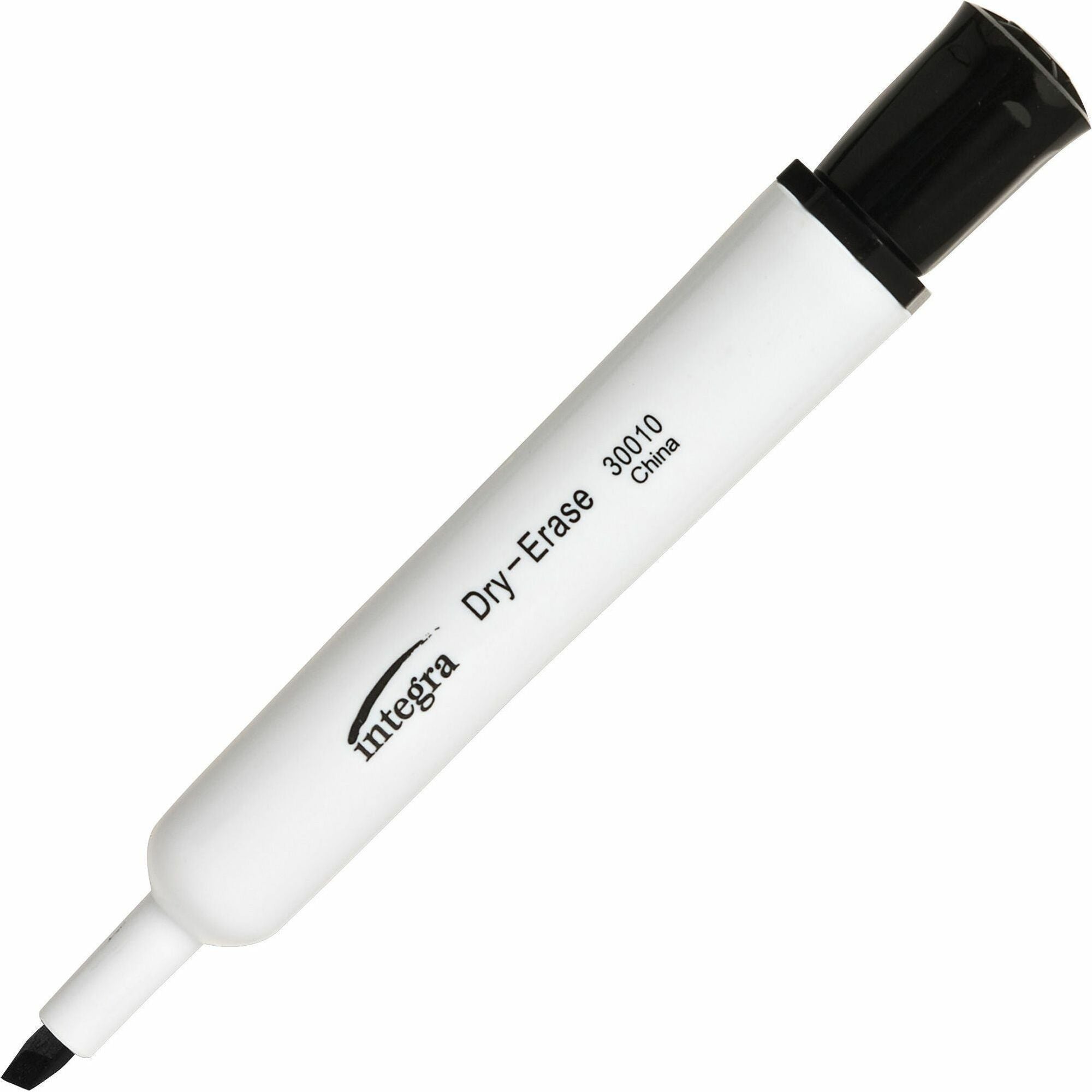 Integra Chisel Point Dry-erase Markers - Chisel, Bold Marker Point - Black Ink - Fiber Tip - Writing - 1 Dozen