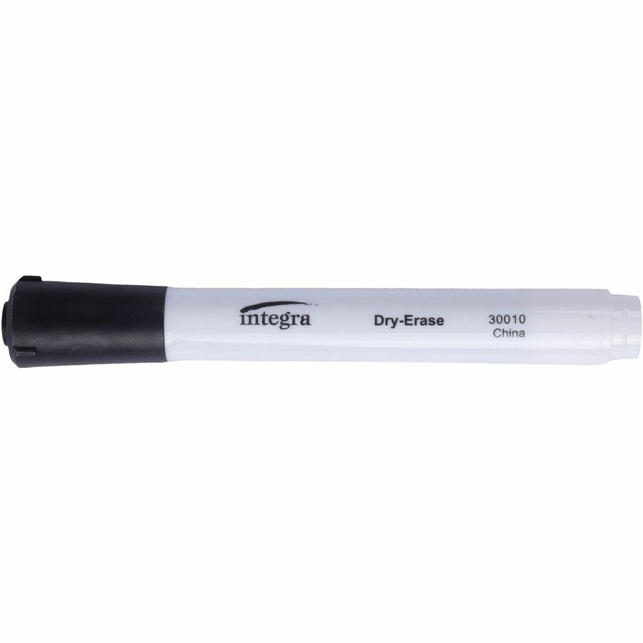 Integra Chisel Point Dry-erase Markers - Chisel, Bold Marker Point - Black Ink - Fiber Tip - Writing - 1 Dozen