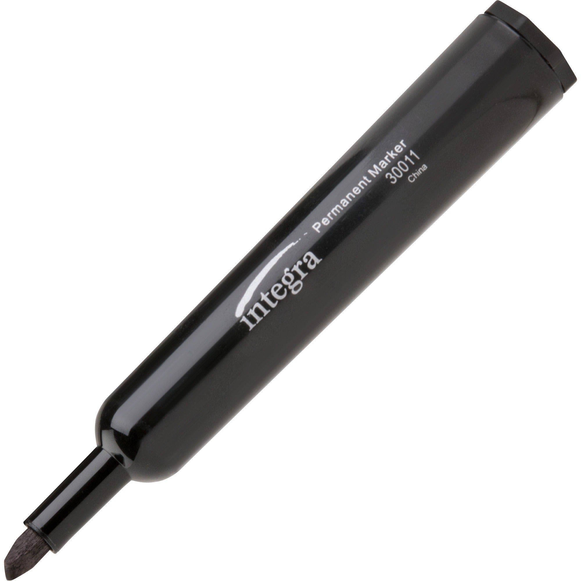 Integra Permanent Chisel Markers - Chisel Marker Point - Black Ink - Writing, Drawing - 1 Dozen