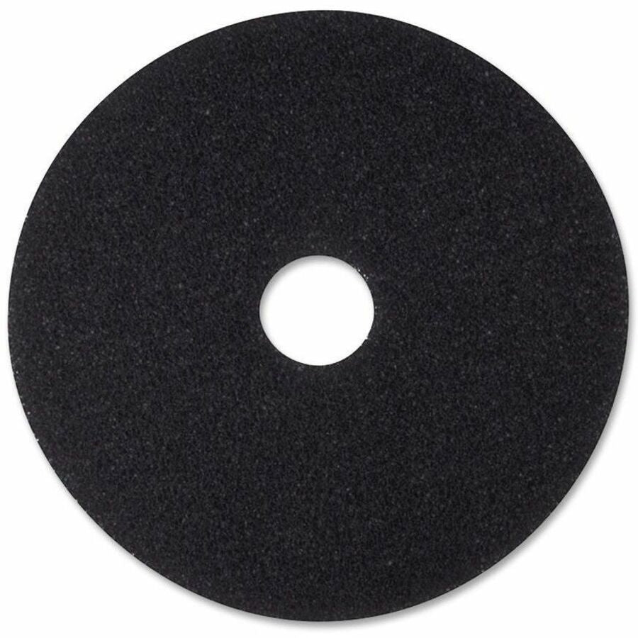 3M Black Stripping Pads - 12" Diameter - Black - 5 / Carton