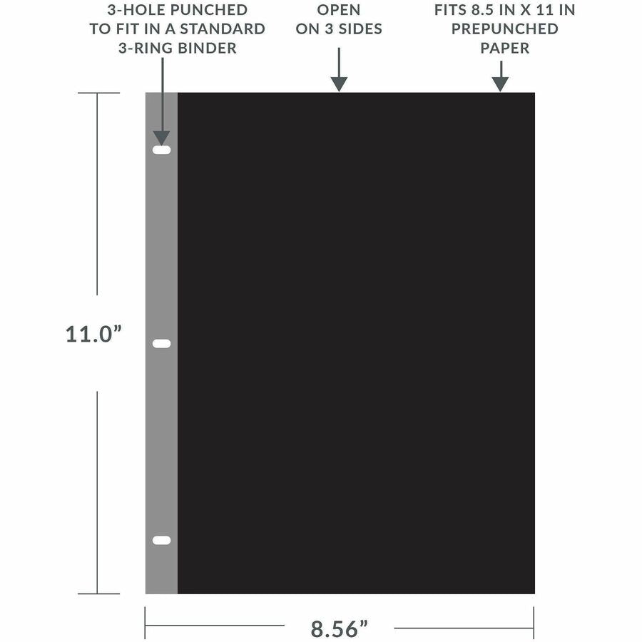 For Letter 8 1/2" x 11" Sheet - Ring Binder - Clear - Polypropylene - 1 Box