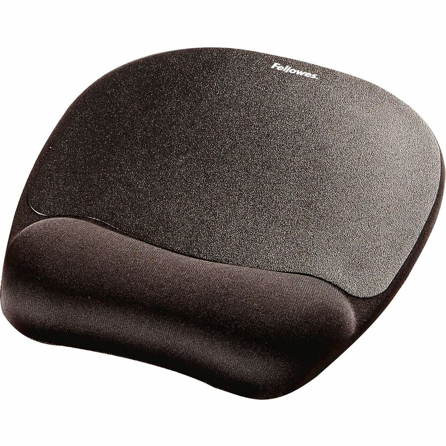 Fellowes Memory Foam Mouse Pad/Wrist Rest - 1" Height x 7.94" Width x 9.25" Depth - Black - Memory Foam - Wear Resistant, Tear Resistant, Skid Proof - 1 Each