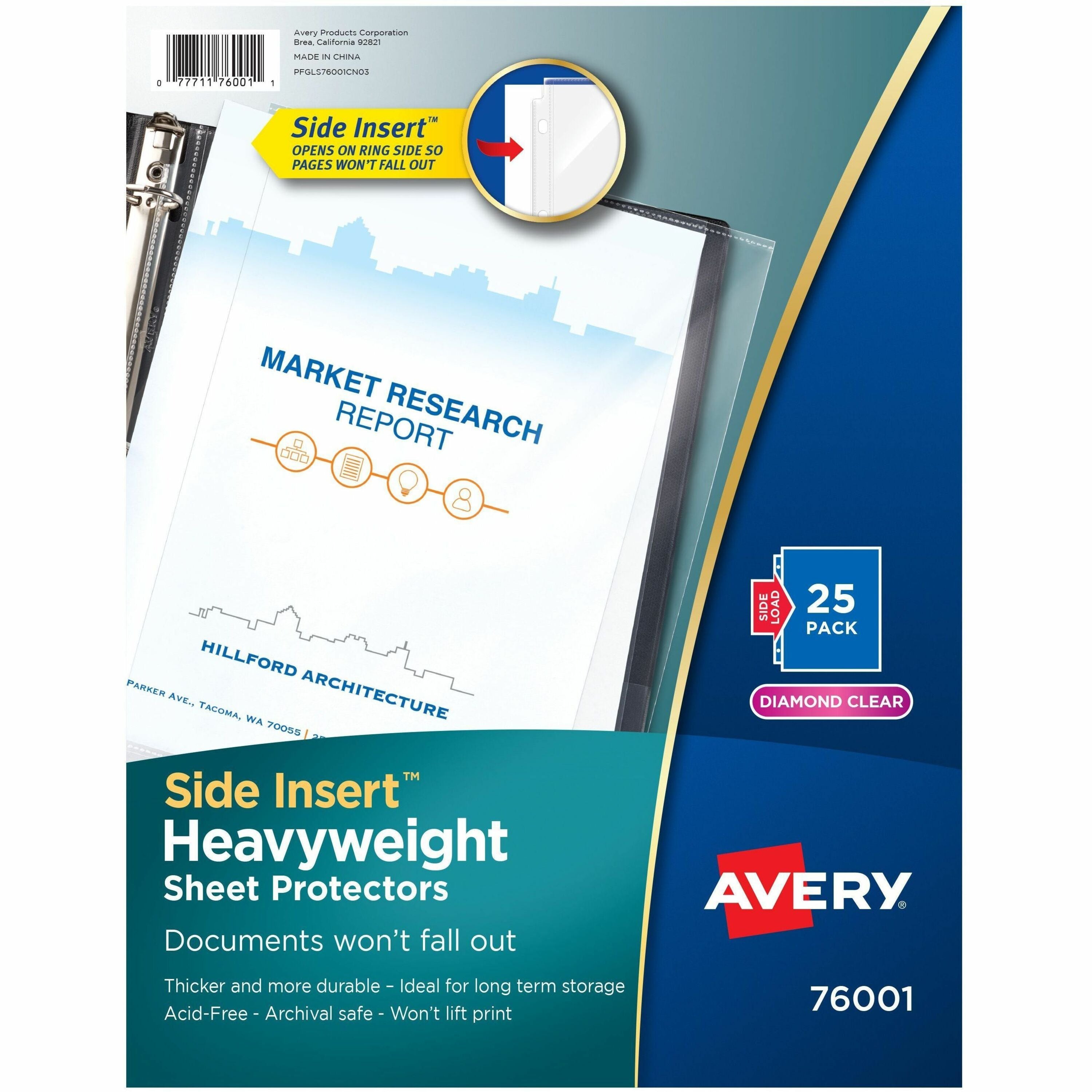 Avery&reg; Side Insert Sheet Protectors