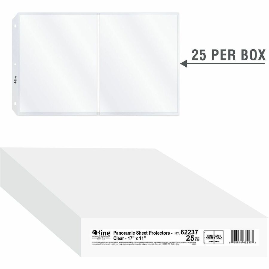 For 11" x 17" , Letter 8 1/2" x 11" Sheet - Clear - Polypropylene - 25 / Box