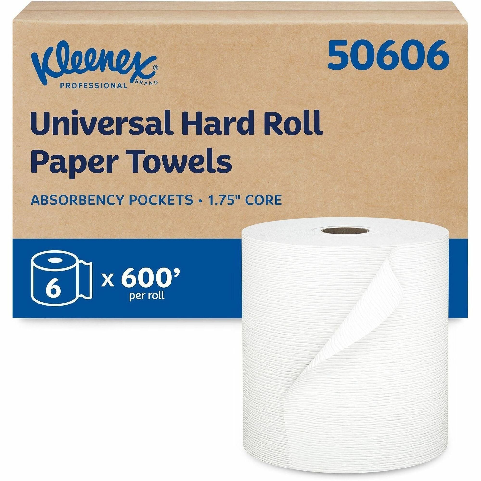 8" Width x 600 ft Length - White - Paper - 6 / Carton