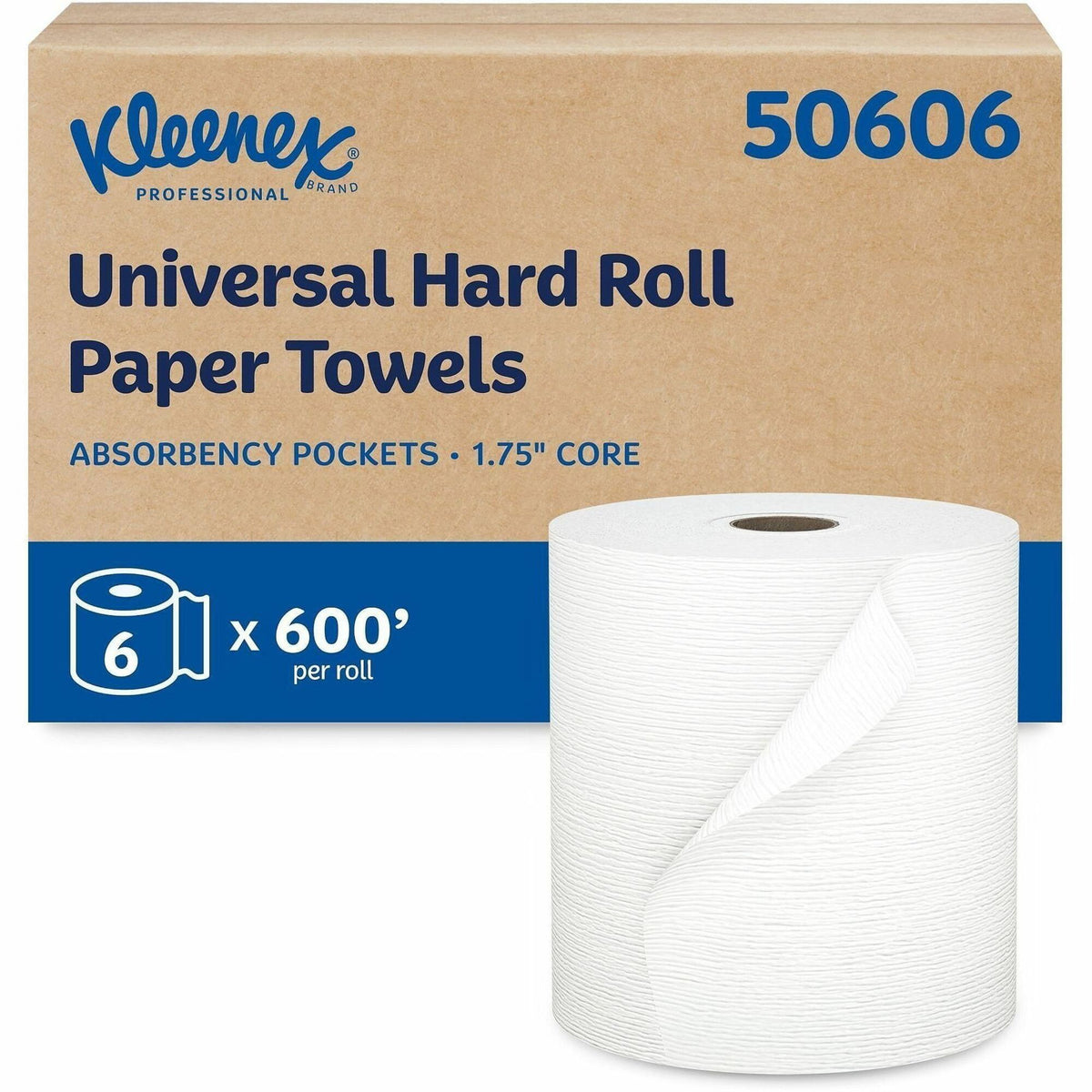 8" Width x 600 ft Length - White - Paper - 6 / Carton