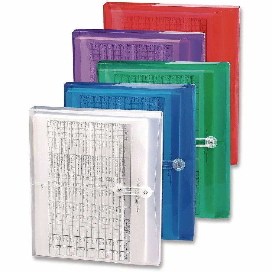 8 1/2" x 11" - 1 1/4" Expansion - Polypropylene - Red - 5 / Pack