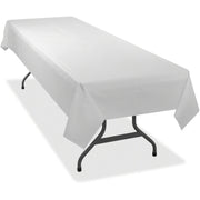 Tablemate Heavy-duty Plastic Table Covers - 108" Length x 54" Width - Plastic - White - 6 / Pack
