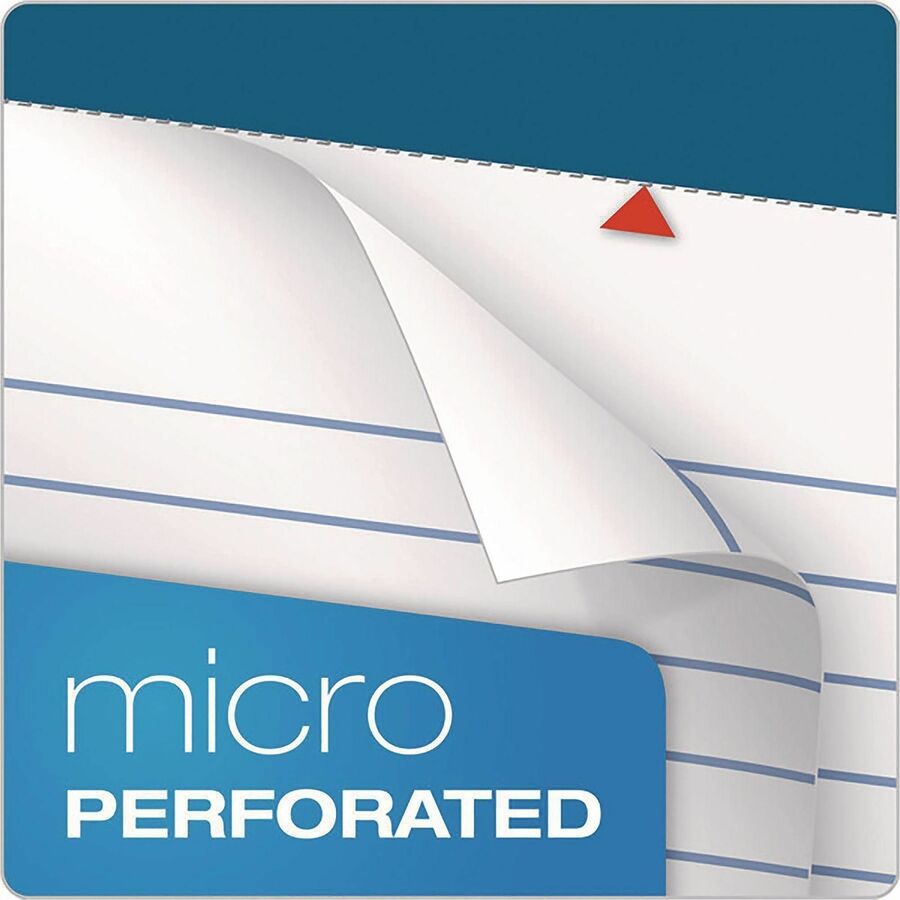Stapled/Glued - 0.34" Ruled - 16 lb Basis Weight - Letter - 8 1/2" x 11 3/4" Sheet Size - White Paper - Perforated - 1 / Pad